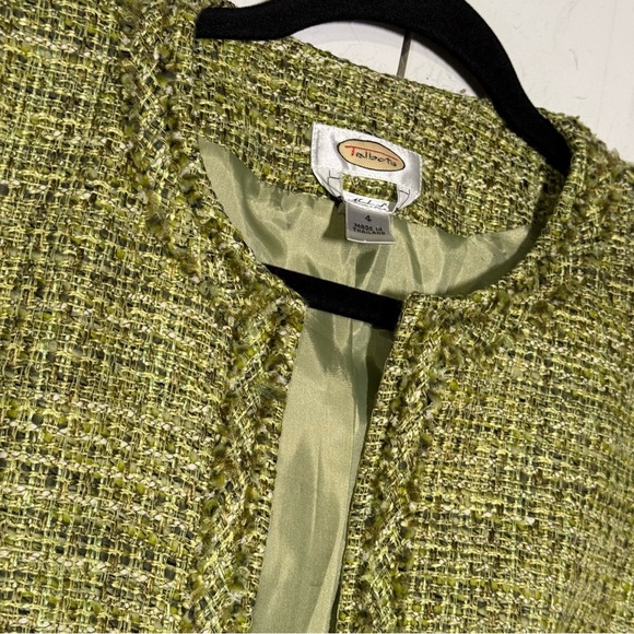 Talbots Blazer Jacket Green and Black Tweed Size 4 Made of Italian Fabric Career - Picture 7 of 12